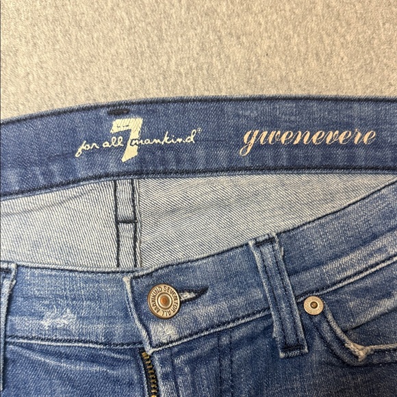 7 For All Mankind Women's Dark Blue Skinny Jeans - Picture 2 of 7